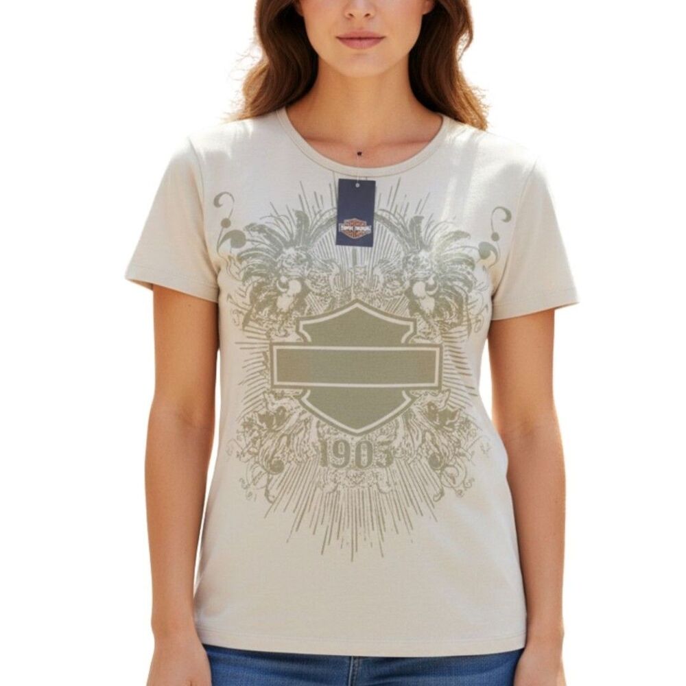 Harley-Davidson Cream Graphic Short Sleeve Tee
